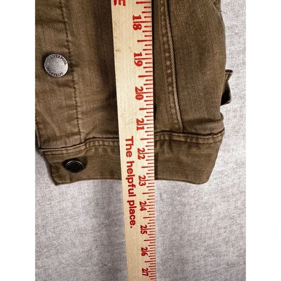 Liverpool Women's Classic Stretch Denim Jean Jacket  Biscuit Tan Medium Fall - Picture 5 of 6